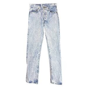 Vintage LEVIS 80s Mens (28 X 32) Jeans Red Tab 501 Acid Wash Thrashed Denim FLAW